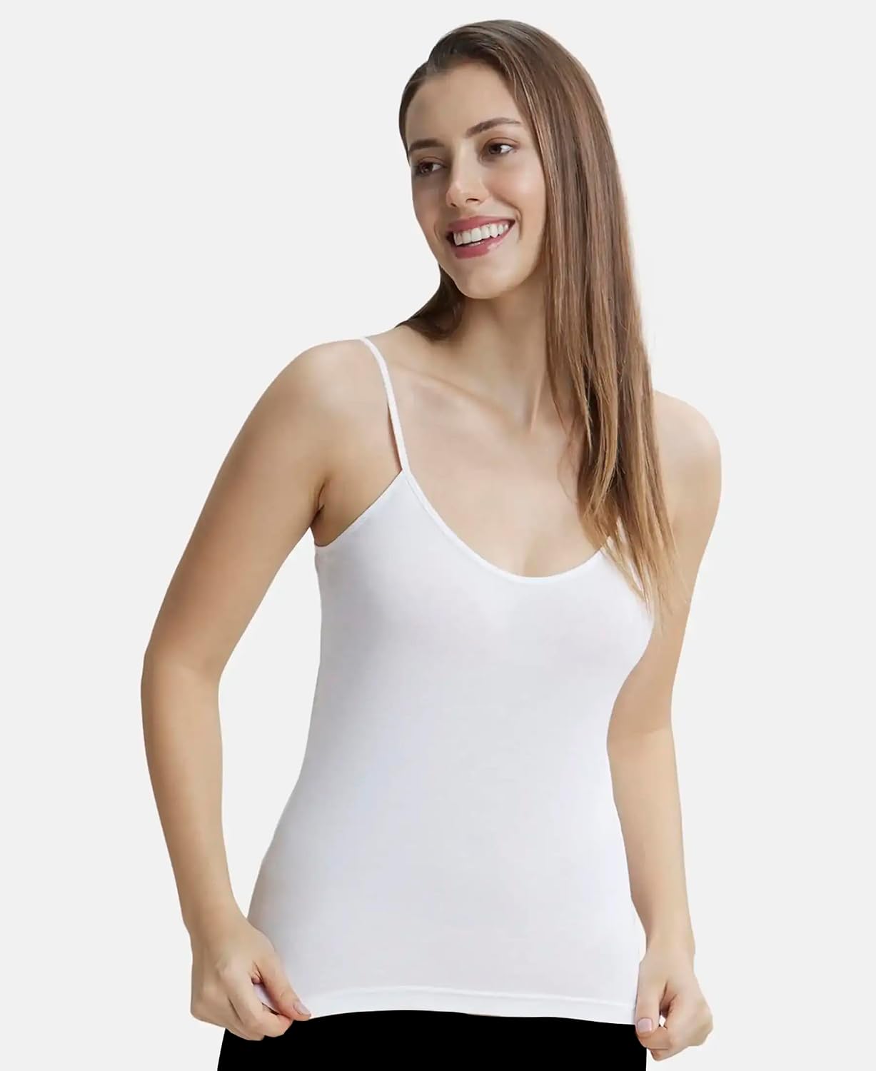 Jockey 1487 Women Super Combed Cotton Rib Camisole with Adjustable Straps