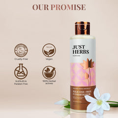 Just Herbs Ayurvedic Kumuda Indian White Water Lily Conditioner | Natural Conditioner For All Hair Types | Controls Frizz & Nourishes Hair | Sulphate & Paraben Free- 200 ml