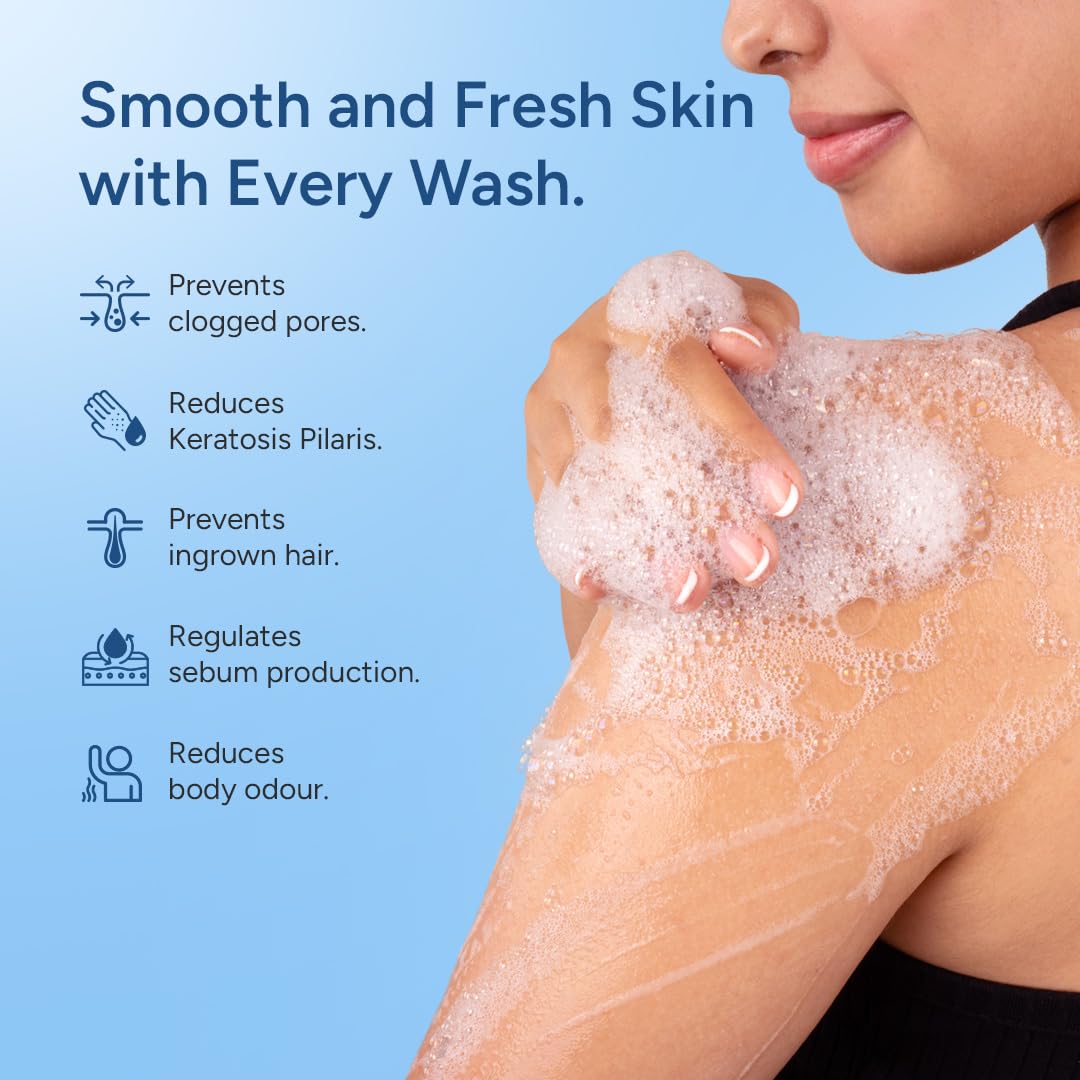 Arata 1% Salicylic Acid Body Wash I 300 ML I Removes Back Acne I Improves Strawberry Skin I Cleanses, Smoothens and Exfoliates Skin I Prevents Body Acne and Bumps I with Watermelon Fragrance