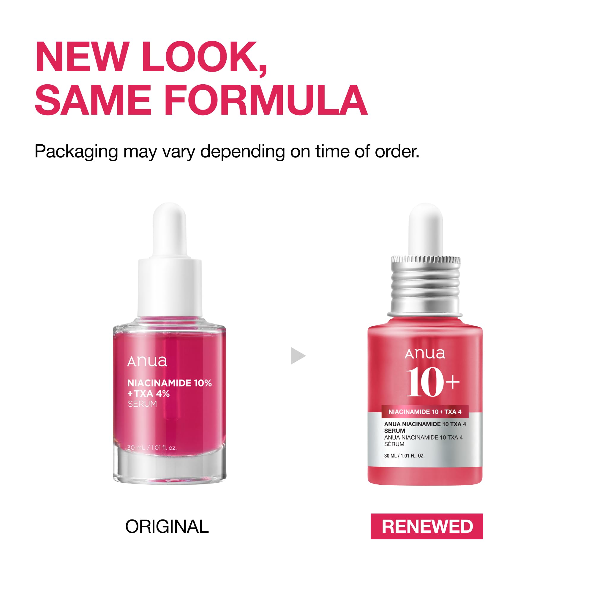 Anua Niacinamide 10 + TXA 4 Serum, Dark Spot Care, Hyaluronic Acid, Tranexamic Acid, Lightweight & Hydrating All-in-One Daily Facial Serum for Glass Skin, Korean Skincare, 1.01 fl.oz/30ml