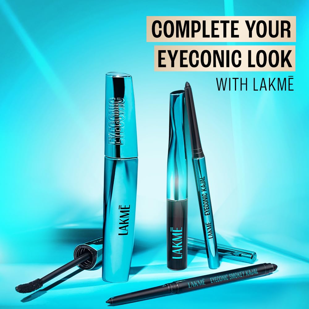 LAKMÉ Eyeconic Black Kajal 0.35 g (Combo Pack of 2) Matte Kohl Liner in a Twist Up Pencil - Waterproof|| Smudge Proof & Long Lasting Eye Makeup