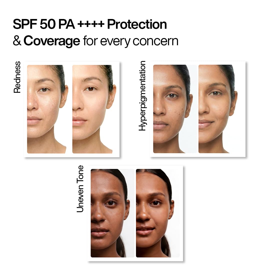 WishCare Daily Fluid Tinted Sunscreen SPF50 PA++++| L102 | Broad Spectrum Protection for all skin types | In-Vivo Tested Tinted Sun Screen | D-Panthenol, Niacinamide, Ectoin & Ginseng | 50ml