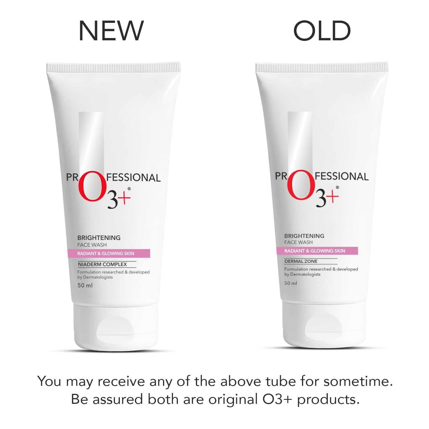 O3+ Brightening Face Wash for Glowing Skin | Removes Tan & Dullness | Niacinamide, Aloe & Cucumber | Soap-Free, Hydrating Cleanser for Men & Women, 50 ml