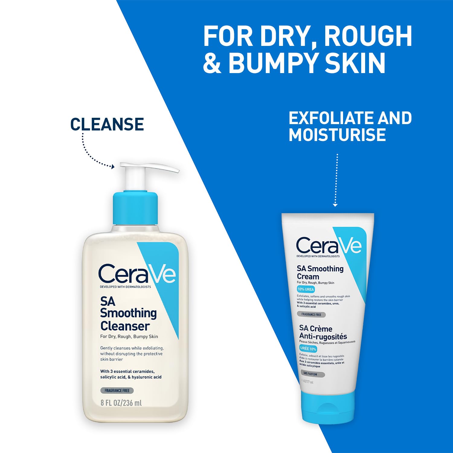 CeraVe SA Smoothing Cream | Exfoliating and Skin Smoothing Cream for Rough, Dry & Bumpy Skin with Salicylic Acid & Ceramides | Dermatologist Recommended, 177ml