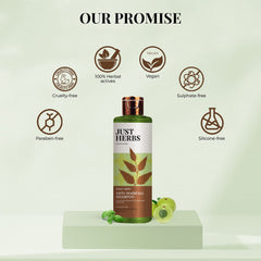 Just Herbs Ayurvedic 8 in 1 Root Nourishing Amla Neem Hair Fall Control Shampoo | Controls Hair Fall & Hair Breakage | Ayurvedic Shampoo | All Hair Types | Sulphate & Paraben Free - 200 ml