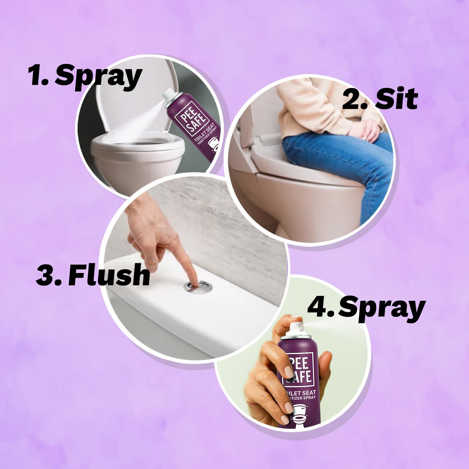 PEESAFE Pee Safe Toilet Seat Sanitizer Spray - 50 ml (Lavender)
