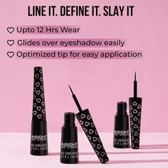 INSIGHT Gel Cosmetics No Smudge Eyeliner| Intense Matte Finish | Quick Drying |Smooth Application | Waterproof | Smudgeproof,(EL-53), Black 4 ML (Pack of 1)
