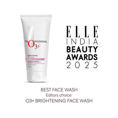 O3+ Brightening Face Wash for Glowing Skin | Removes Tan & Dullness | Niacinamide, Aloe & Cucumber | Soap-Free, Hydrating Cleanser for Men & Women, 50 ml