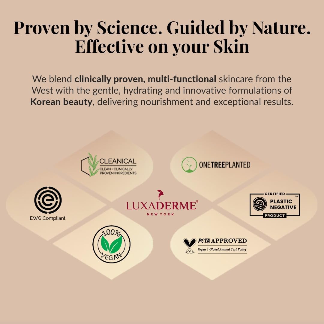 LuxaDerme Korean Ultra Brightening Face Serum with 77% Yuzu, Vitamin C Rich, Glutathione & Niacinamide | Clinically Proven Patented Actives to Reduce Dark Spots & Hyperpigmentation | Vegan Korean Skincare for Men & Women | 30ml