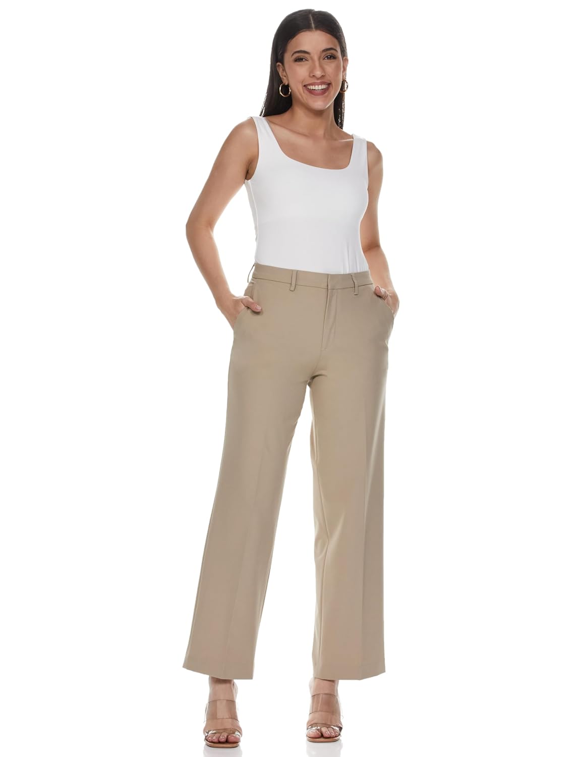 Symbol Premium Women's Wide Leg 4-Way Stretch Formal Trousers | Flexi-Waist | Waistband Gripper | Desk-to-Dinner (Available in Plus Sizes)