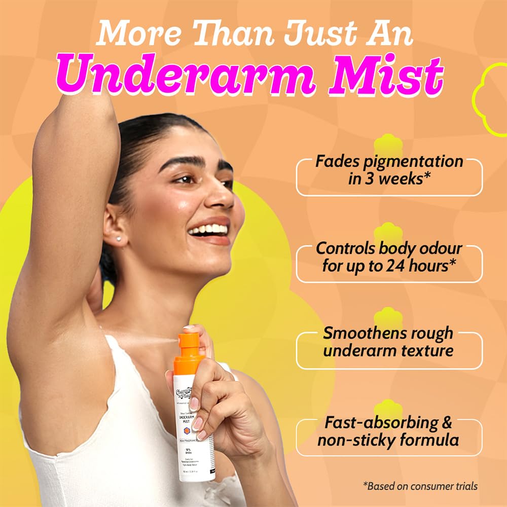 Chemist at Play Exfoliating Underarm Mist | For Pigmentation & Odour Control | 10% AHAs & 2% Niacinamide | pH 4-4.5 Optimised | Promotes Even-Toned Underarms | Non-Sticky & Fast Absorbing | 100 ml