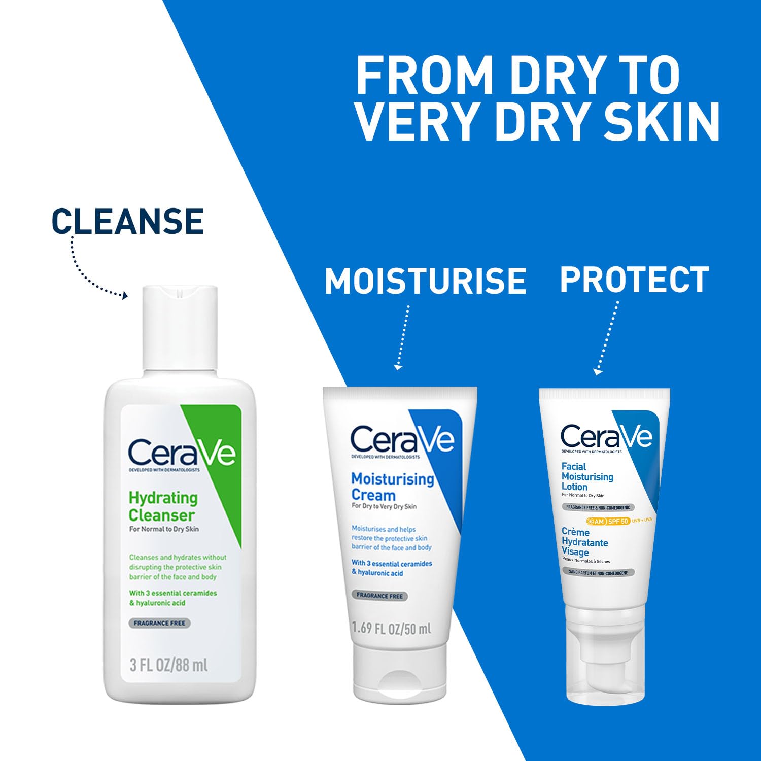 CeraVe Moisturizers, Moisturizing Cream For Dry To Very Dry Skin (50ml / 1.69 oz) (MB096400)