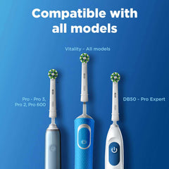 Oral-B ORIGINAL Cross Action Electric Toothbrush Soft Replacement Brush Heads [10X POWERFUL THAN COMPATIBLE PRODUCTS] For Vitalty,Pro,Smart Series, 2 refills, Deep clean between teeth