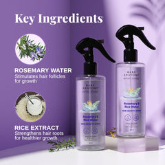 Bare Anatomy Nature X Science Rosemary Water Spray For Hair Growth & Thickness With Rice Water|100% Natural Extract|Soft & Smooth Hair|Controls Hairfall & Adds Shine|Non-Greasy & Fast Absorbing|200 Ml