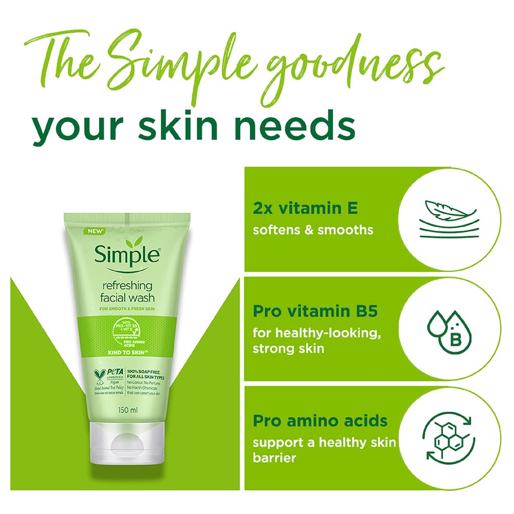 Simple Kind To Skin Refreshing Facial Wash 150 ml