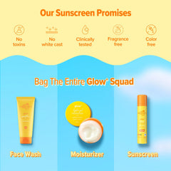 Aqualogica Glow+ Dewy Sunscreen Gel SPF 50+ PA++++ with Papaya & Vitamin C | Broad Spectrum SPF 50+ PA++++ | UVA/B & Blue Light Protection | Anti-Pollution Factor (APF) Technology | Brightens Skin I Fragrance-Free & No White Cast | For Glowing & Sun Prote