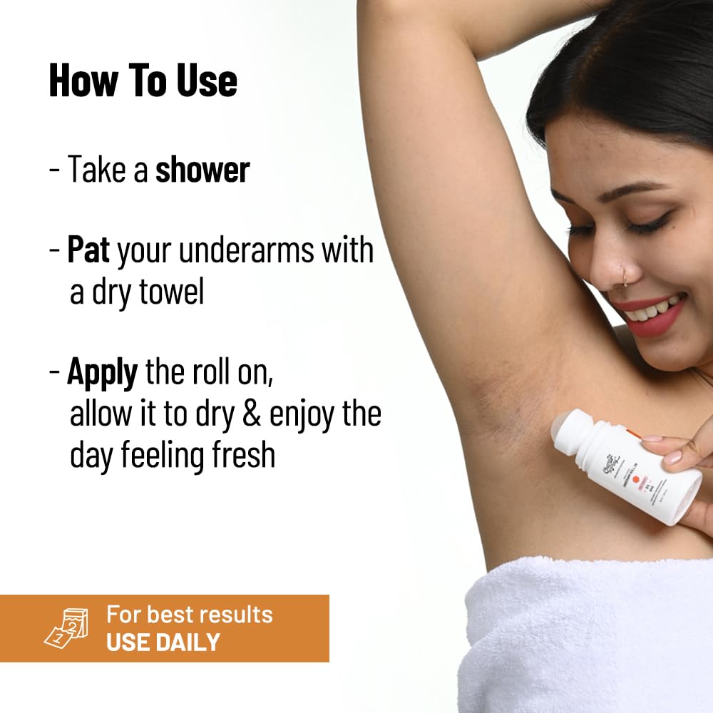 Chemist at Play UnderArm Roll-On with 5% AHA, Lactic Acid & 1% Mandelic Acid | Prevents Body Odour, Brightens Skin & Exfoliates Underarm | For Sensitive Skin | Fragrance Free | Alcohol Free - 40ml