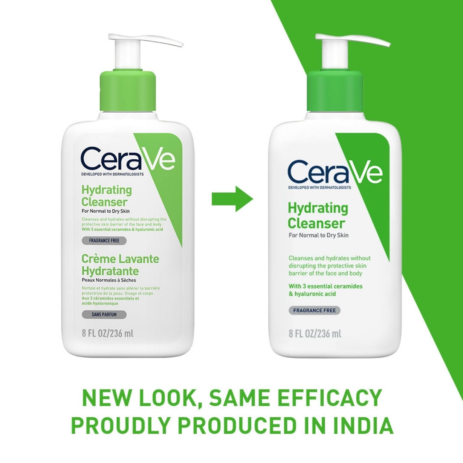 CeraVe Hydrating Cleanser For Normal To Dry Skin (236ml) - Non-Foaming Face Wash with Hyaluronic Acid And Ceramides | Non-Comedogenic, Non-Irritating And Fragrance-Free Cleanser