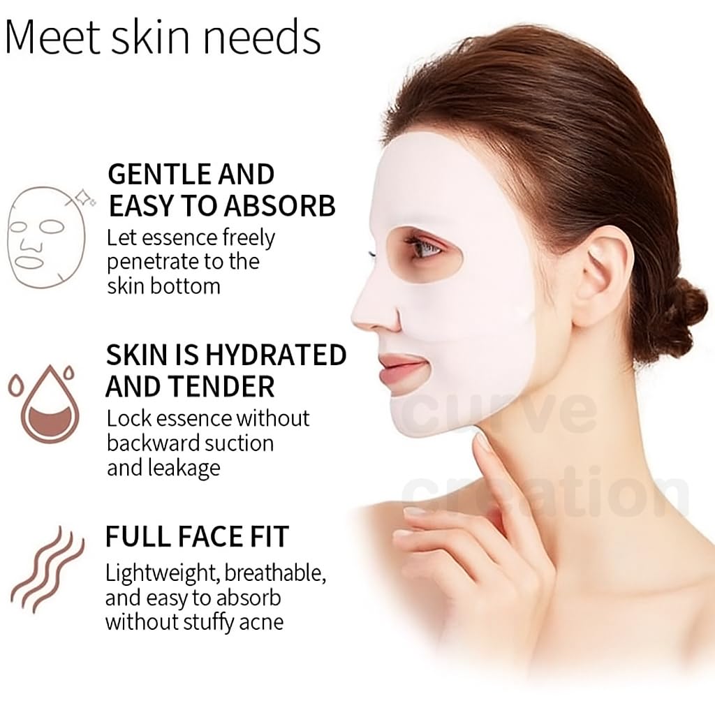 CURVE CREATION Bio Collagen Deep Collagen Night Mask Hydrating Overnight Hydrogel Korean Glass Skin Mask For Deep Hydration Wrapping Peel Off Facial Mask Pack (Pack of 4)