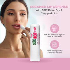 SebaMed Lip Defense Lip Balm With Spf 30 + Vit E | Regenerates Dry, Chapped Lips | Intensive Care With Vit E, Jojoba Oil & Chamomile |Clinically Tested | For Men & Women, 4.8 Gm, White