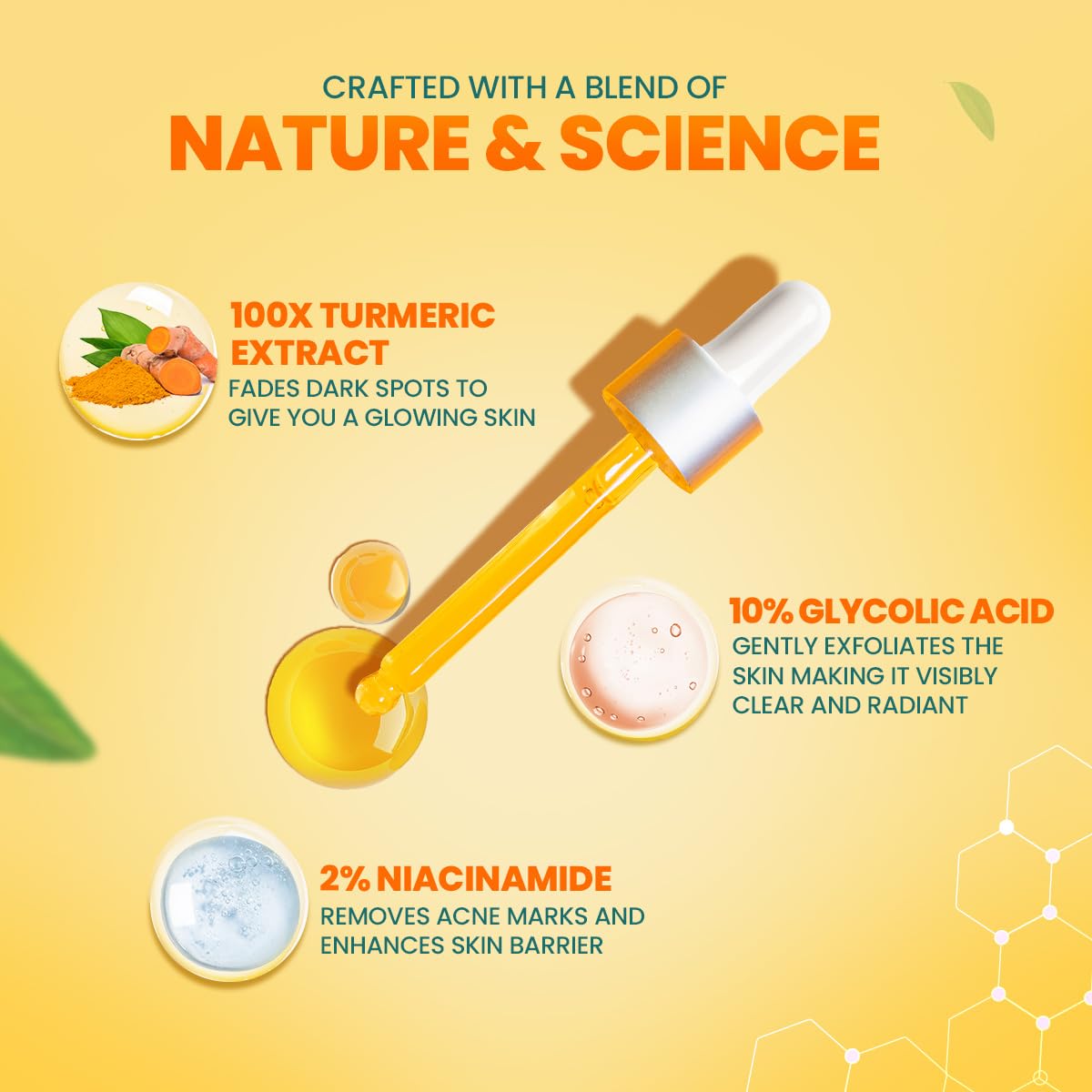 Himalaya Wellness Company Himalaya Dark Spot Clearing Turmeric Face Serum Organically Sourced Turmeric Reduce Dark Spots In 7 Days 10% Glycolic Acid & 2% Niacinamide 30Ml