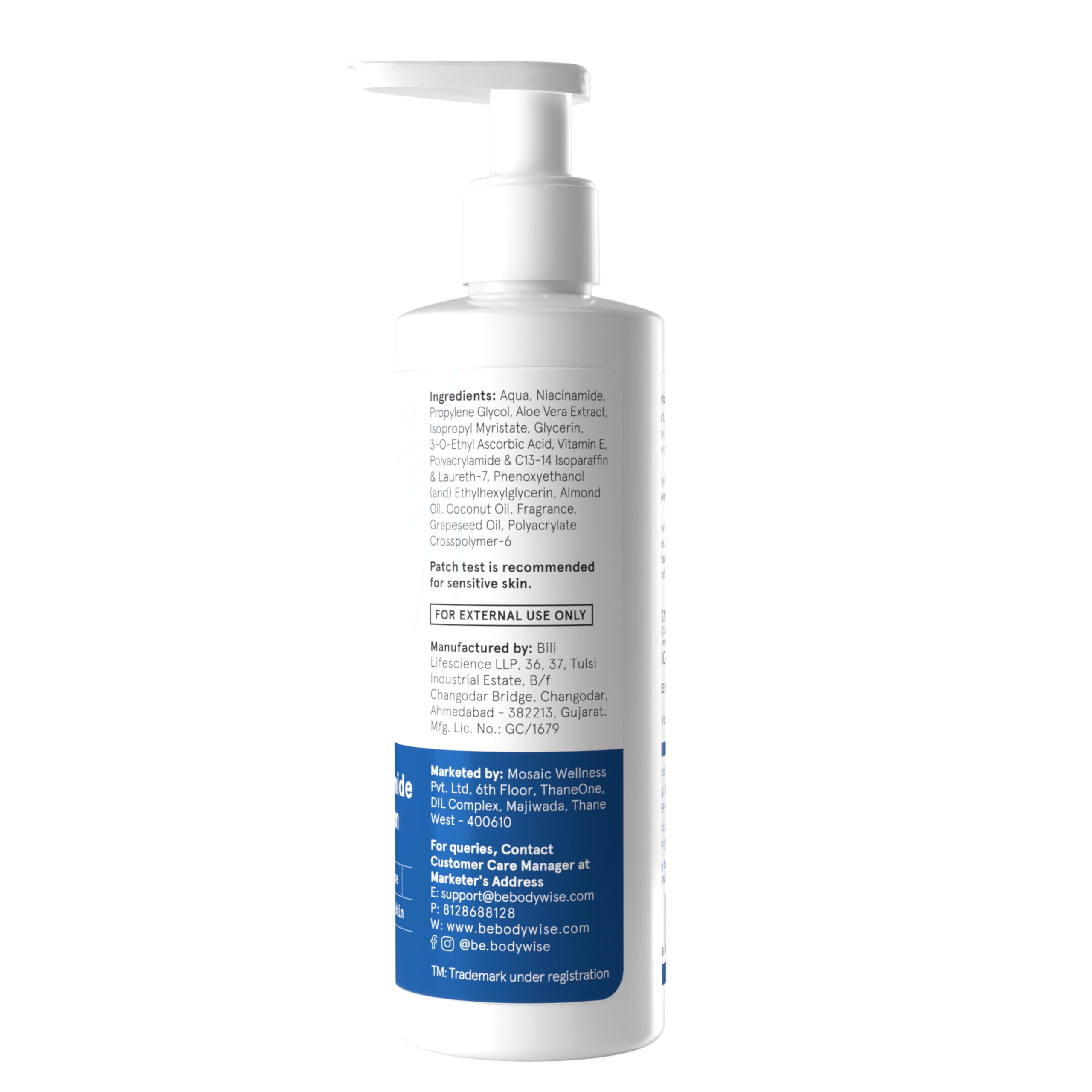 Be Bodywise 10% Niacinamide Brightening Body Lotion 200ml | 48Hr Moisturization | Aloe Vera Extract & Almond Oil | Repairs Skin Barrier, Reduces Acne Marks & Nourishes | For All Skin Types