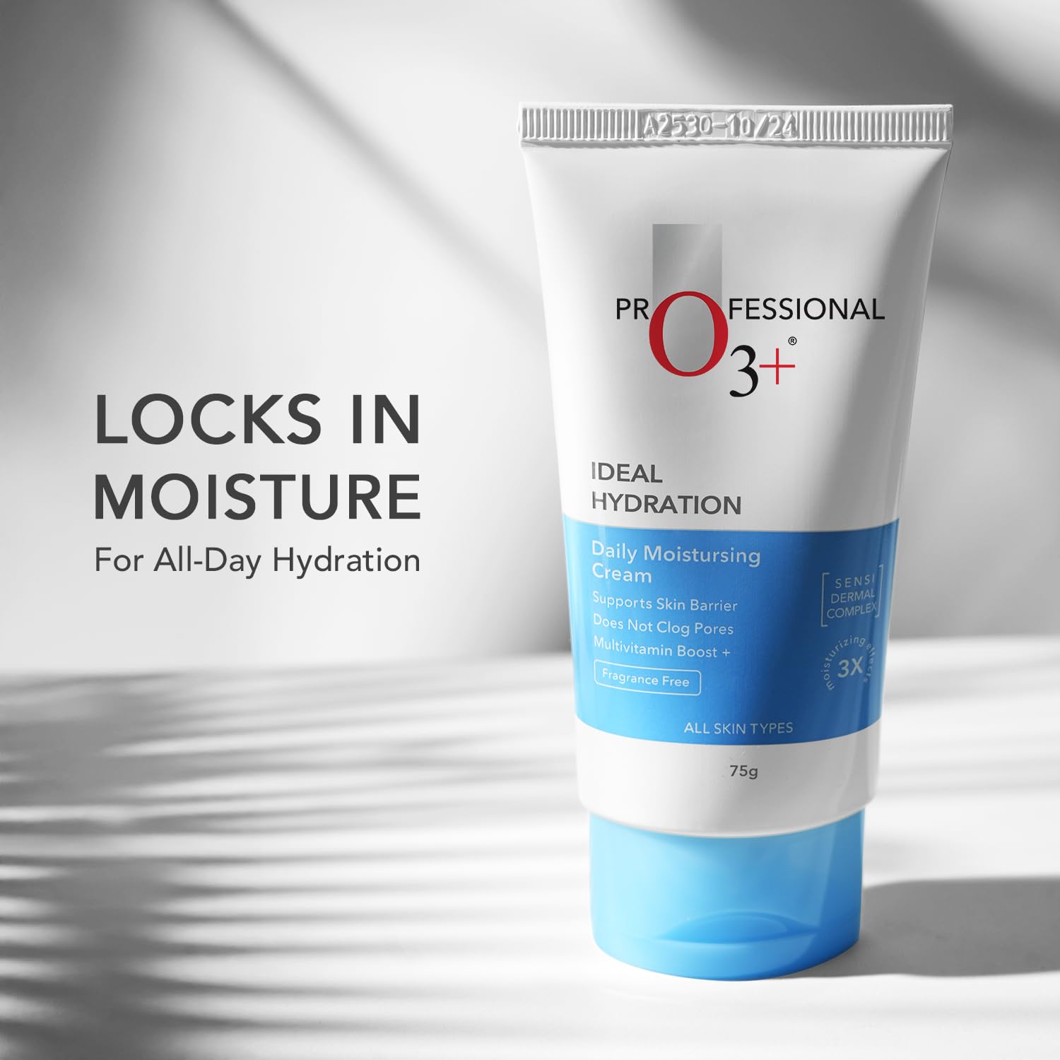 O3+ Ideal Hydration Daily Moisturising Cream With Hyaluronic Acid For Barrier Repair 75g