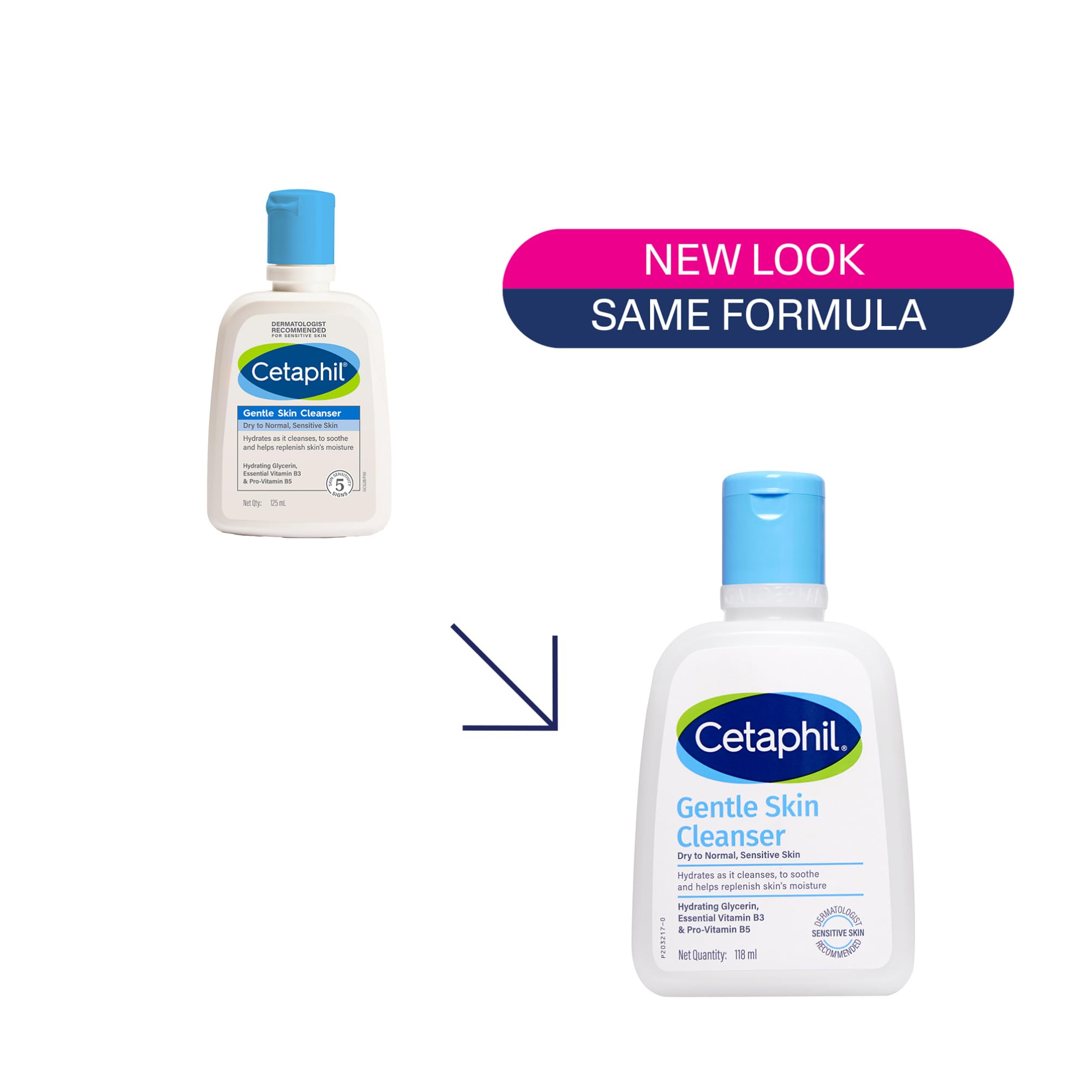 Cetaphil Gentle Skin Hydrating Face Wash 118ml, Paraben Free, Sulphate-Free Gentle Skin Hydrating Cleanser with Niacinamide, Vitamin B5 for Dry to Normal, Sensitive Skin