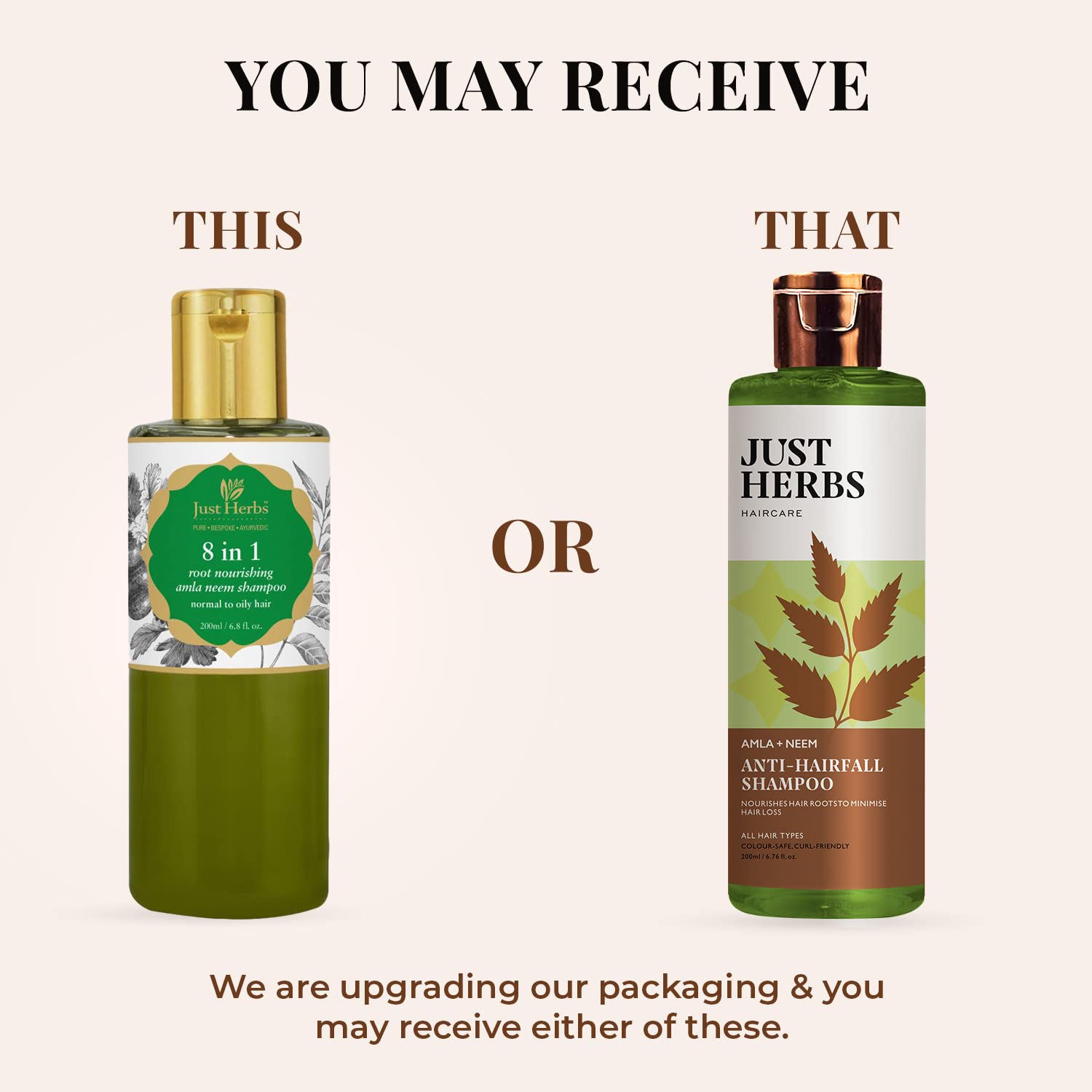Just Herbs Ayurvedic 8 in 1 Root Nourishing Amla Neem Hair Fall Control Shampoo | Controls Hair Fall & Hair Breakage | Ayurvedic Shampoo | All Hair Types | Sulphate & Paraben Free - 200 ml