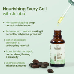 Nat Habit Cold Pressed 100% Pure Jojoba Oil for Skin & Hair With Vitamin E, Omega-9, Mineral Free - (30ml)