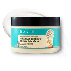 Pilgrim Korean Rice Water & Collagen Advanced Damage Repair Mask – 200Gm | Deep Repair for Dry, Frizzy & Damaged Hair | With 17 Amino Acids, Wheat Protein & Ceramides | Paraben-Free | For Women & Men