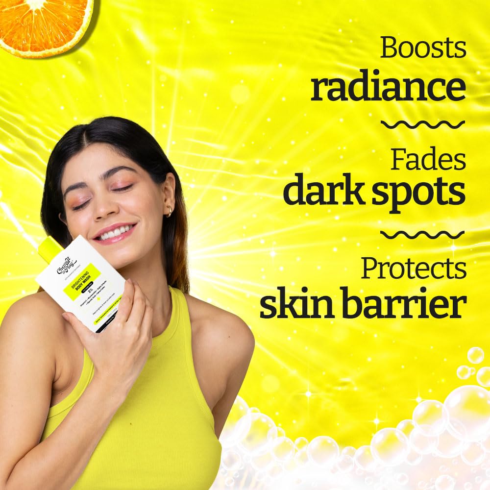 Chemist at Play Brightening Body Wash | Glowing Skin Vitamin C Bodywash | Helps to Reduce Fades Dark Spots, Tan & Evens out Skin Tone | Alpha Arbutin | 30X Vitamin C with Camu Camu | Unisex | 236ml