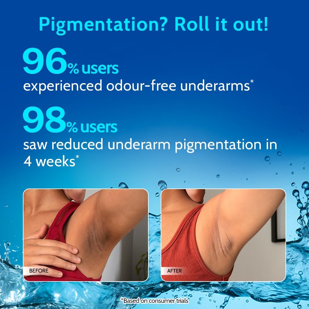Chemist At Play UnderArm Roll On Deodorant with 5% AHA, Lactic Acid & 1% Mandelic Acid | Prevents Body Odour & Fades Pigmentation |0% Aluminium & 0% Alcohol |For Sensitive Skin | Aqua Fragrance | 40ml