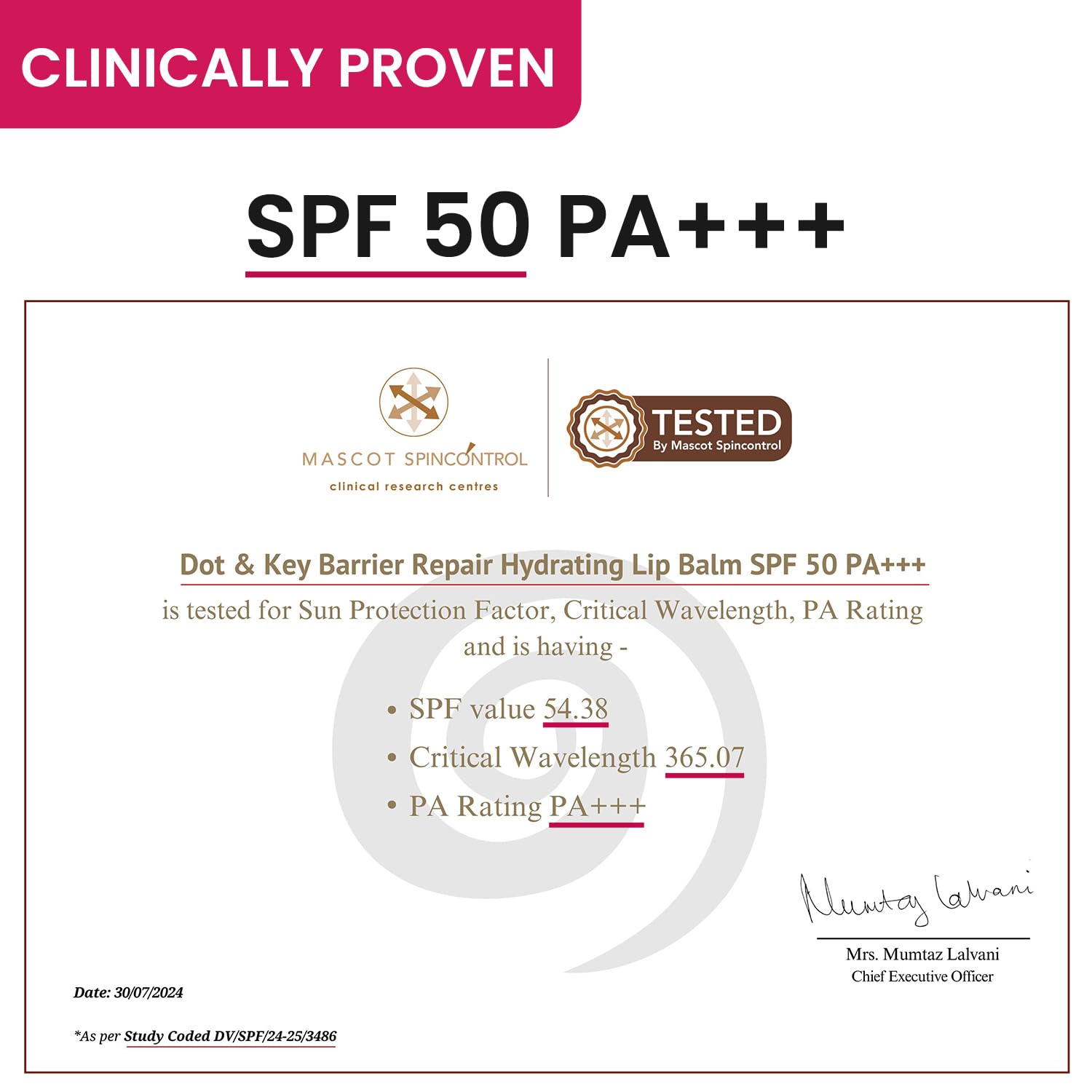 Dot & Key Barrier Repair Hydrating Lip Balm SPF 50 | Cherry Crimson | Repairs Damaged Lip Barrier | High Tinted | 4.5 gm