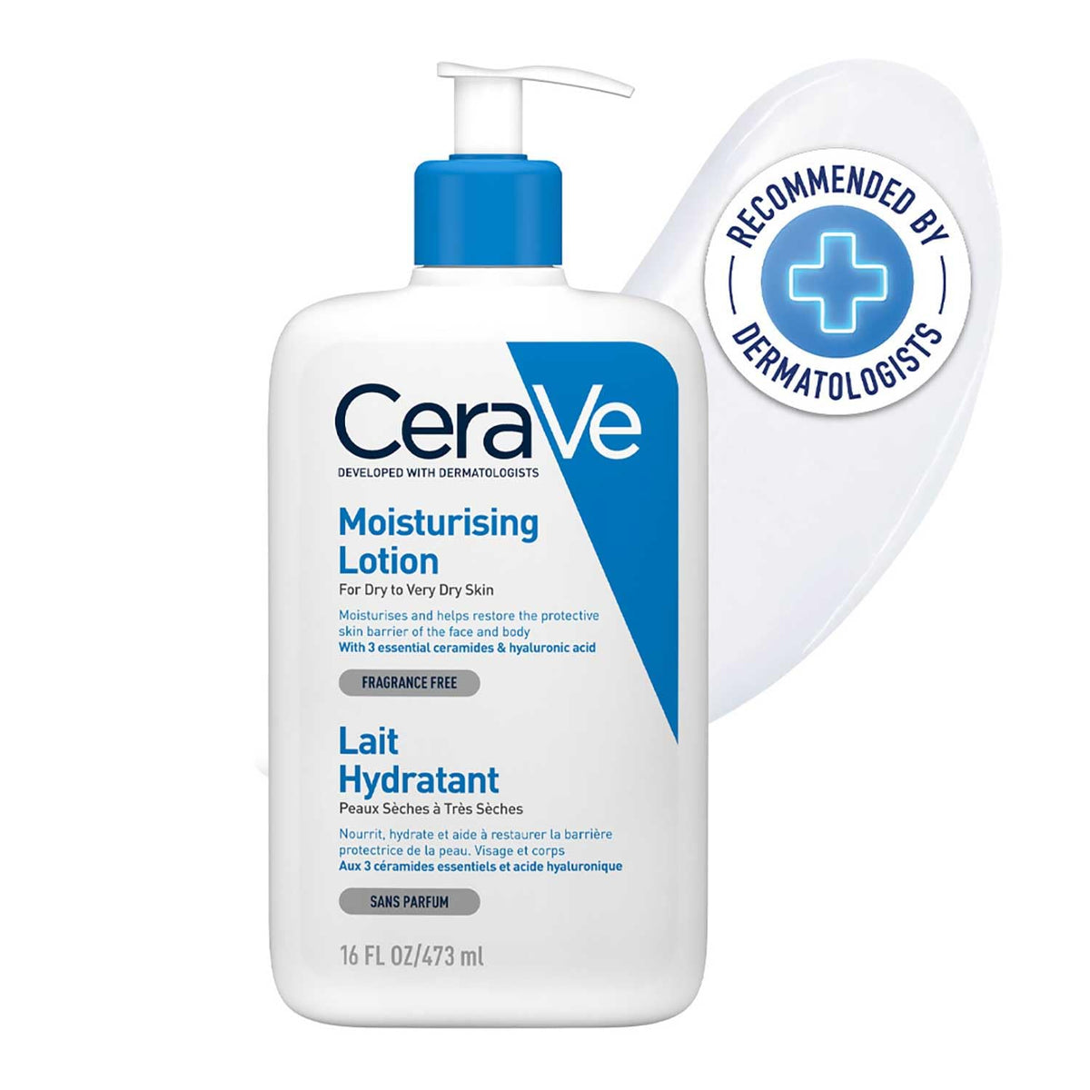 CeraVe Moisturizing Lotion For Dry Skin (473ml) - Formulated With 3 Essential Ceramides And Hyaluronic Acid | Non-Comedogenic, Oil Free And Fragrance-Free Body Lotion