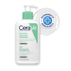 CeraVe Foaming Cleanser For Normal To Oily Skin (236ml) - Dermatologist-Developed Facewash | Non-Comedogenic And Fragrance-Free Cleansers For Acne-Prone Skin