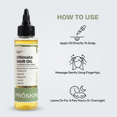 Proskire Ultimate Hair Growth Oil | Lightweight Non-Greasy Hair Growth Oil with Rosemary, Batana & Bhringraj | Reduces Hair Fall & Boosts Hair Density - 100ml
