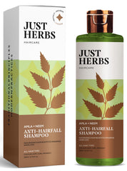 Just Herbs Ayurvedic 8 in 1 Root Nourishing Amla Neem Hair Fall Control Shampoo | Controls Hair Fall & Hair Breakage | Ayurvedic Shampoo | All Hair Types | Sulphate & Paraben Free - 200 ml