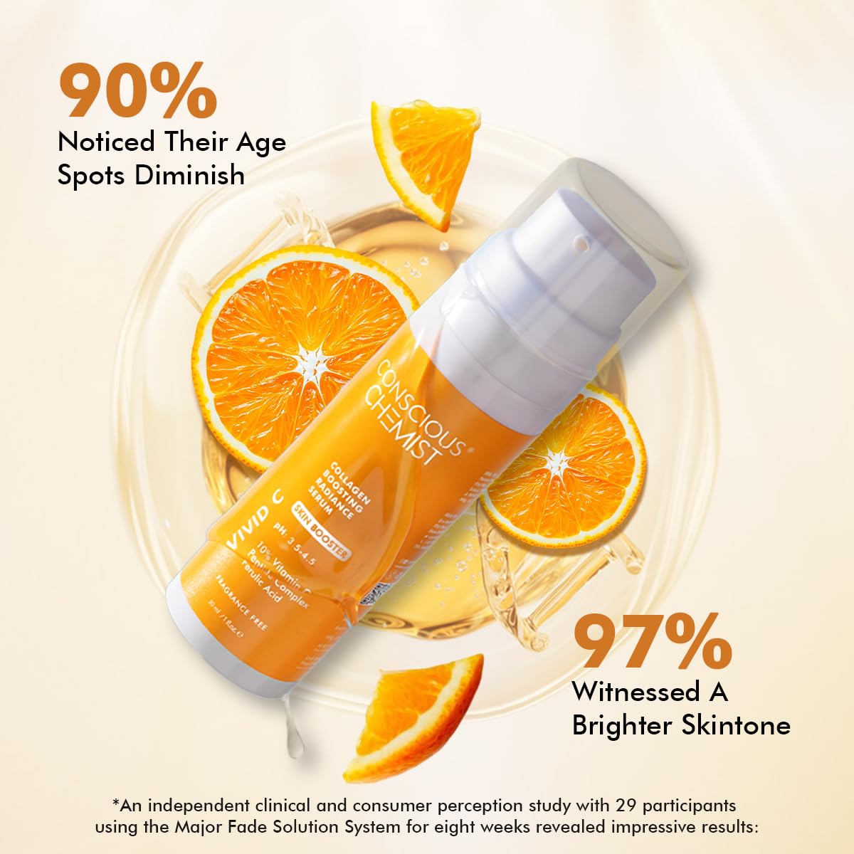 Conscious Chemist 10% Vitamin C Serum | 30ml | Serum For Glowing Skin, Vitamin C Serum For Oily Skin, Anti Aging Serum with Ferulic Acid, Dark Circles & Fine Lines, Serum For Men & Women - Vivid C