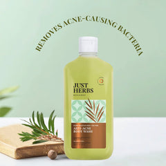 Just Herbs Tea Tree Anti - Acne Body Wash with Plant Salicylic Acid for Men & Women 300ml