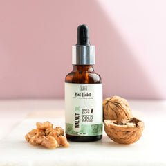 Nat Habit Cold Pressed 100% Pure Oil for Skin & Hair | Fresh from our Ayurvedic Kitchen, Zero Preservatives | Body Massage Oil, Hair Oil (Walnut Oil, 30ml)