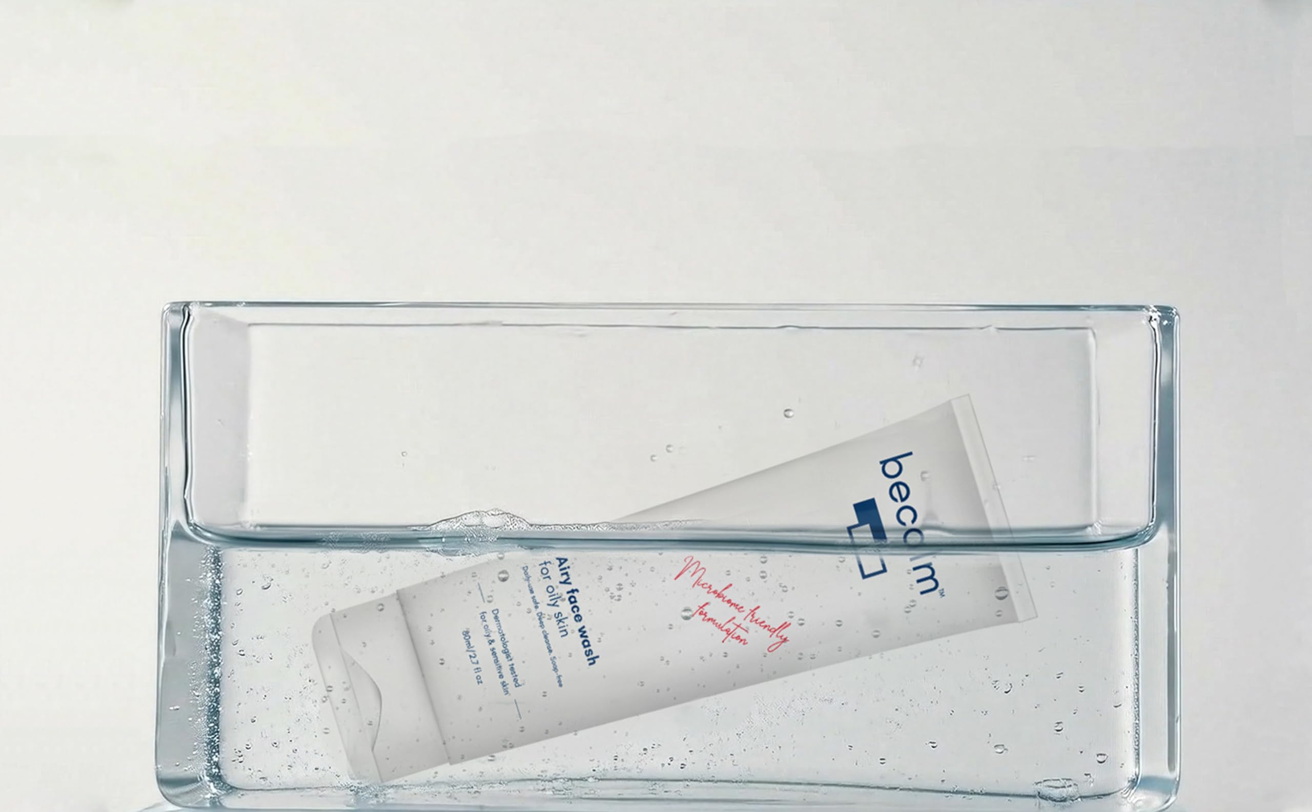 Becalm Daily Salicylic Acid Face Wash for Oily and Acne Prone Skin | Airy face wash for Men & Women | Soap & Sulphate free | Oil, Acne, Dullness, Pore control | Microbiome friendly | With Quaternium - 73 & Prebiotic | No fragrance
