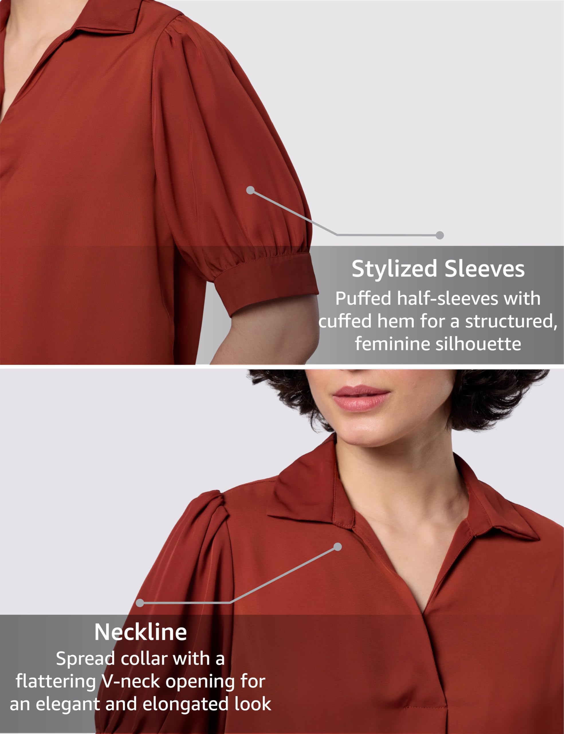 Symbol Premium Women's Polyester Collared Top | Regular Fit | Desk-to-Dinner (Available in Plus Sizes)