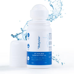 Be Bodywise 4% AHA BHA Underarm Roll-on for Even Tone Skin,Reduces Body Odor & Pigmentation | 2% Lactic Acid, 1% Mandelic Acid, 1% Salicylic Acid | 0% Alcohol & 0% Aluminium | Aqua Fragrance, 50ml