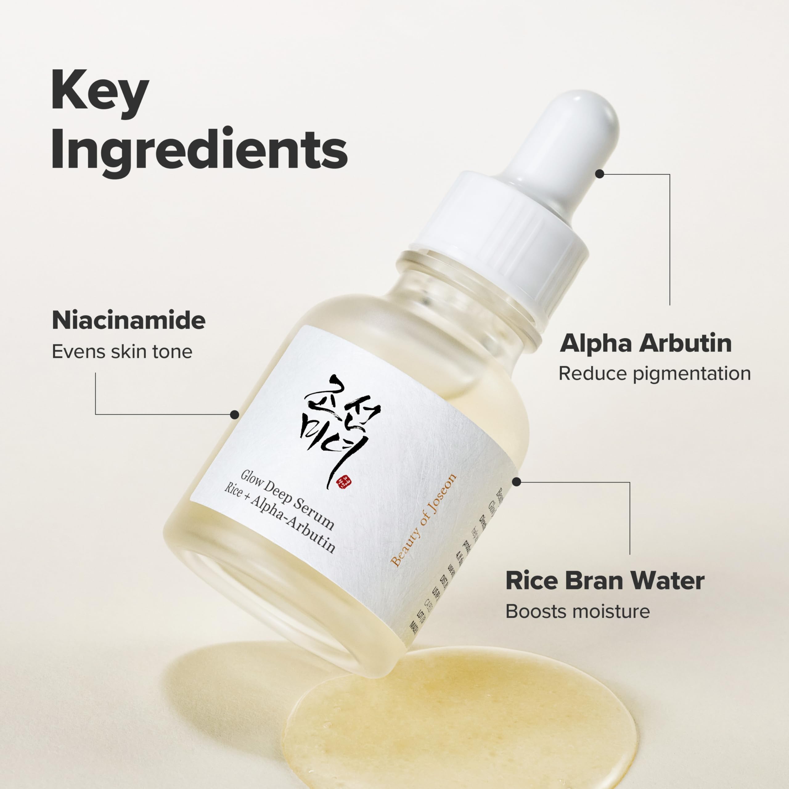 Beauty of Joseon Glow Deep Serum Rice + Arbutin (30ml) Korean Face Serum for Brightening, Even Skin Tone & Dark Spot Care