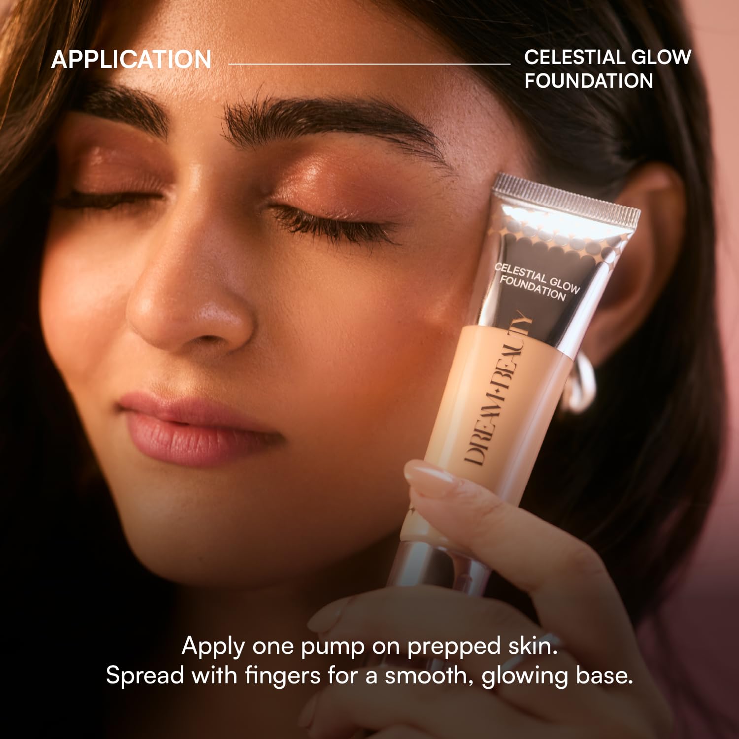 Dream Beauty Celestial Glow Foundation | Lightweight Skin Tint | Glowy Finish | 12H Wear | Best Foundation for Natural Glow & Everyday Use | Breathable Formula | 30ml (Neutral Medium)