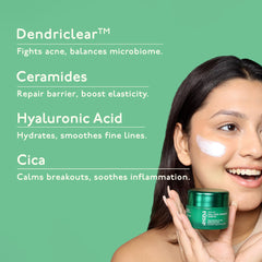 Asaya Barrier+ Oil-Free Moisturizer | Niacinamide, Hyaluronic Acid & Ceramides | With Dendriclear™ for Acne-Prone Skin | Fights Active Acne & Prevents Breakouts | Strengthens Skin Barrier | 50g