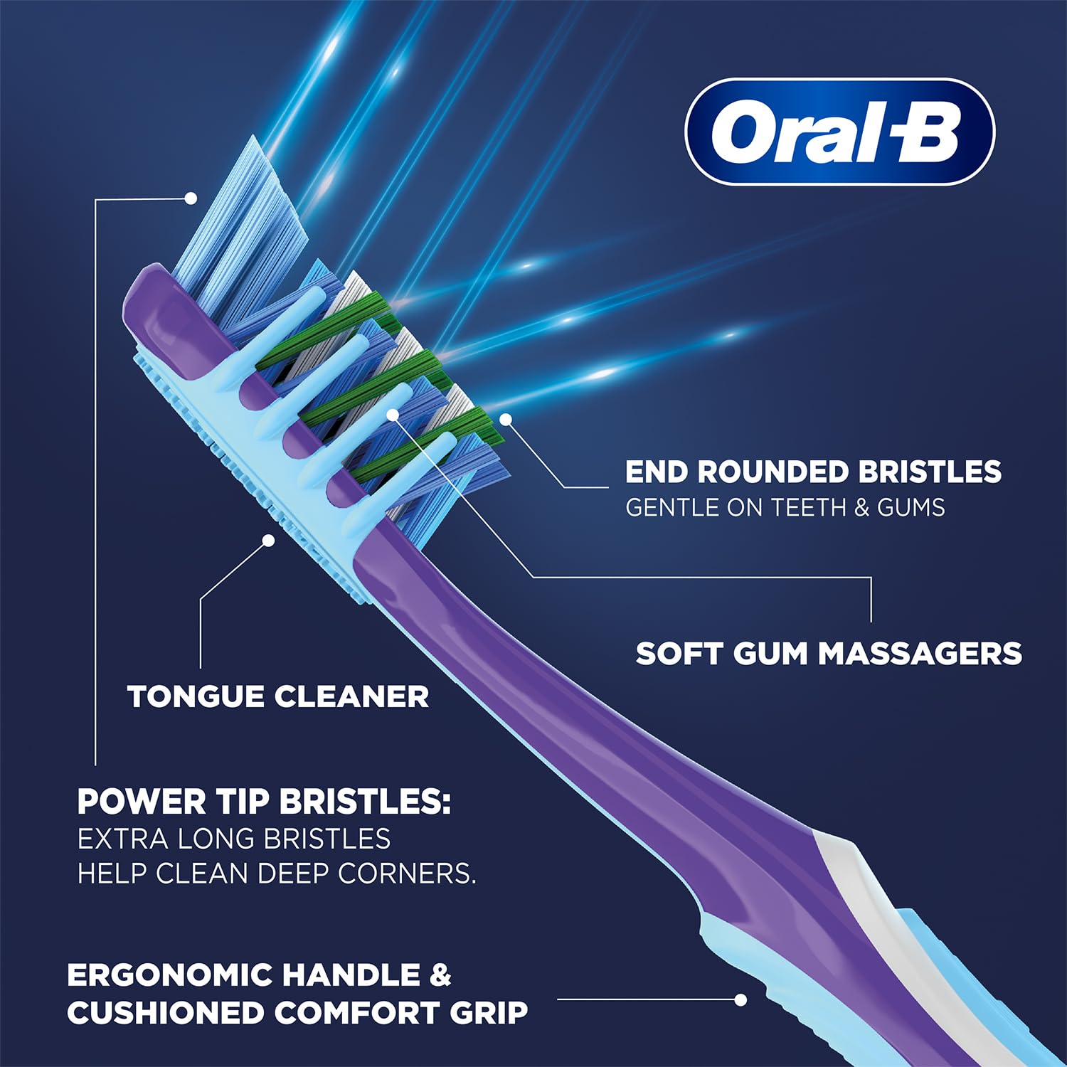 Oral-B Crisscross Gum Care Deep Clean Medium Bristles Manual Toothbrush For Adults, Multicolour Toothbrush Set, Dentist Recommended Brand (Buy 2 Get 2 Free)