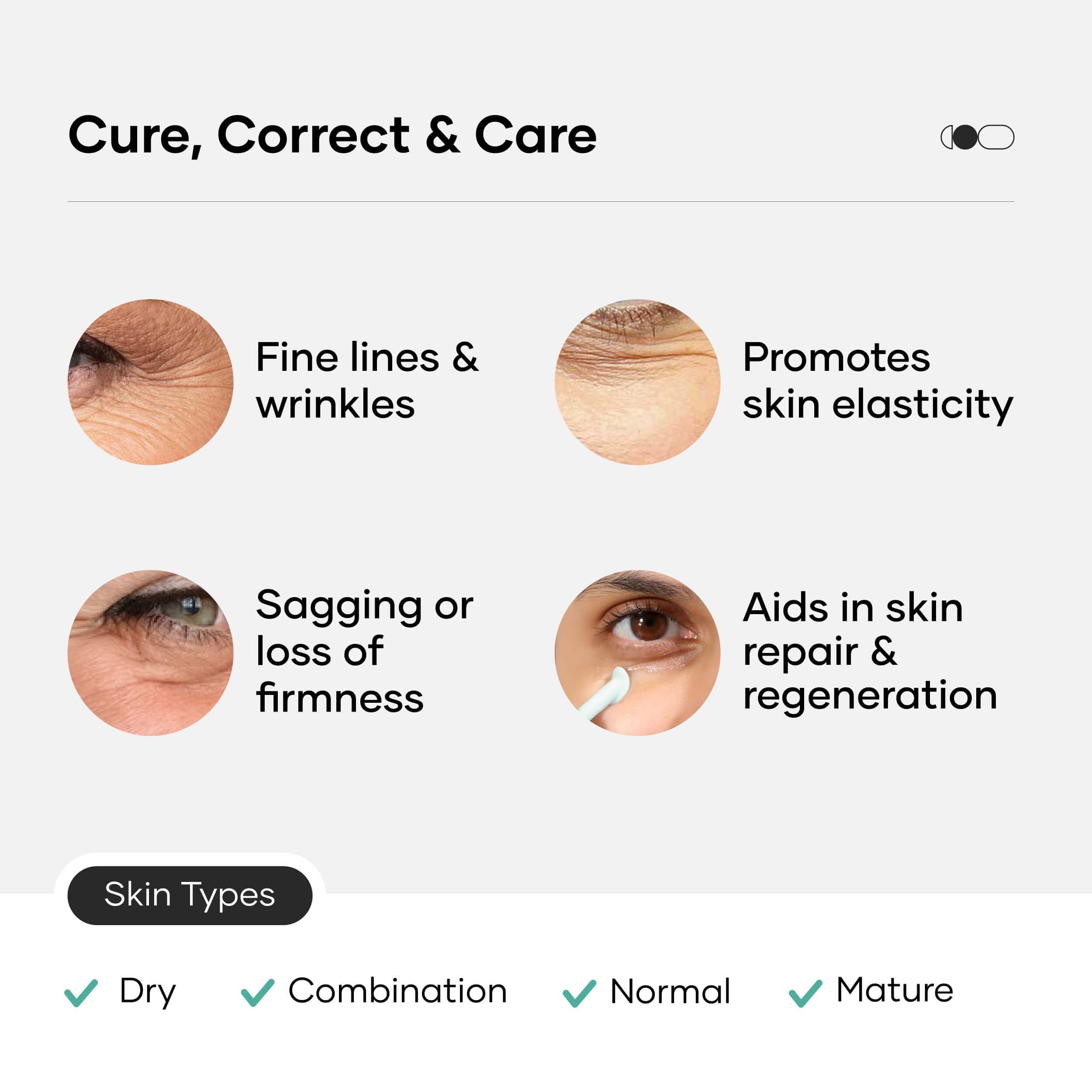 Cureskin Bio-Peptide Under Eye Gel with Hyaluronic Acid, Vitamin K & Chrysin | Reduces Dark Circles, Puffiness & Fine Lines | Under Eye Cream for Women & Men | 15 g