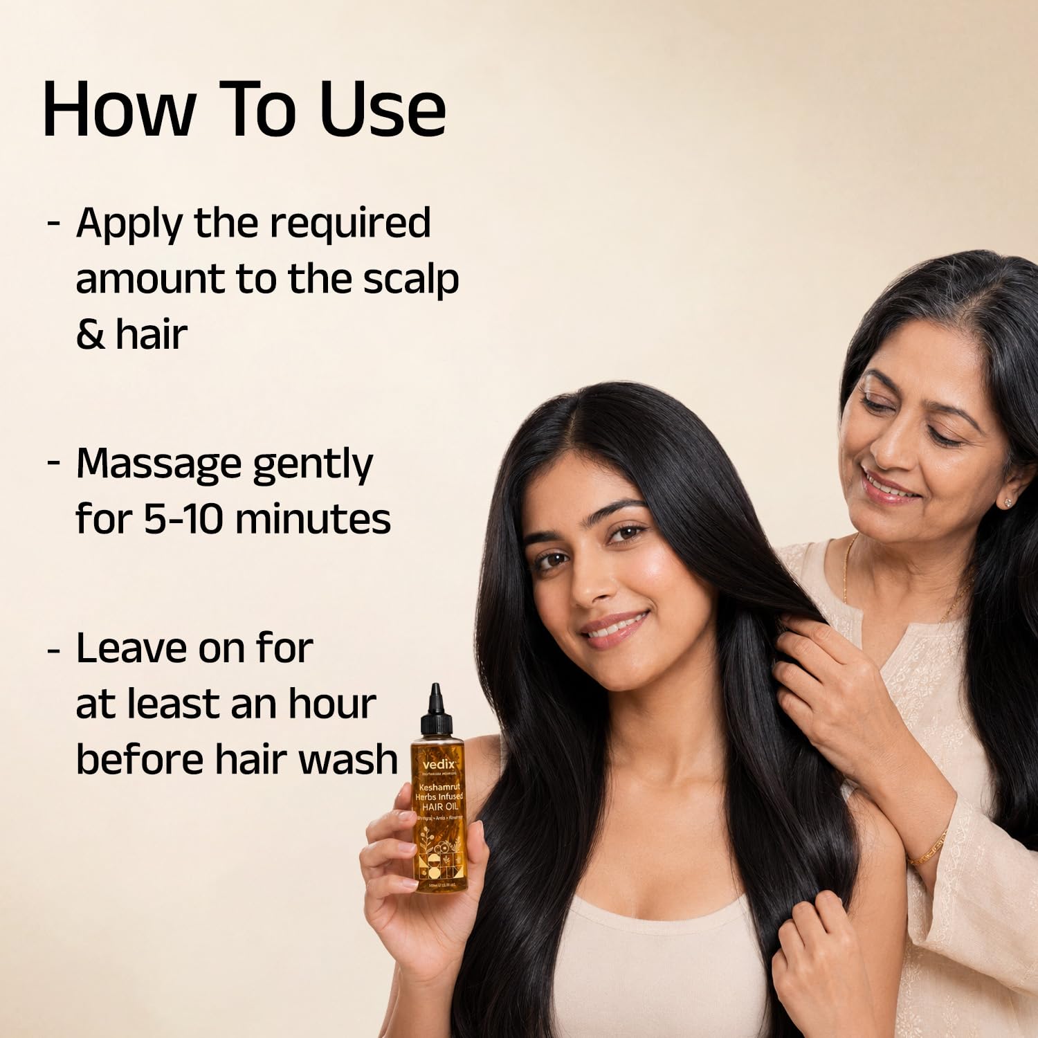 Vedix Keshamrut Herbs Infused Ayurvedic Hair Oil With Bhringraj, Amla & Rosemary I Control Hair Fall & Boost Hair Growth I 16+ Whole Herbs, Leaves & Flowers I For Men & Women I No Mineral Oils & Chemicals (100ml)
